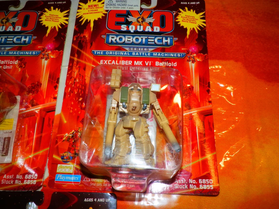 Lot (3) 1994 Playmates Exo Squad Robotech Raidar X / Excalibur MK V1 Spartan - Image 3 of 4