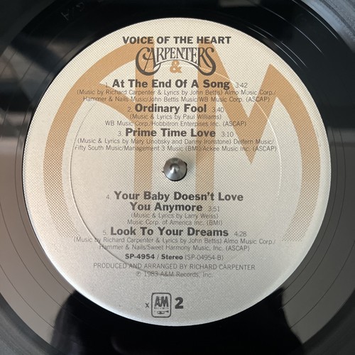 Carpenters - Made In America & Voice Of The Heart Vinyl LP Record Bundle VG++ - Picture 19 of 21