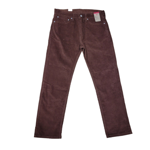 NWT Levis 505 Regular Stretch Straight leg Mens 36x32 Brown Corduroy Pants