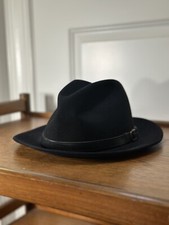 Vintage Bollman Fur Felt Blend Fedora Hat 7 1/4  58 Made In USA