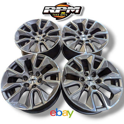 Set Of 4 OEM Takeoff 20" Grey Machined Wheels For GMC Sierra 1500 (2000-2024) - 9" Wide, 28 Offset, 6 Lug - View #2
