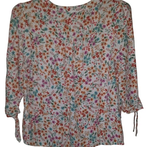 Blusa floral rosa y tomillo talla grande - Imagen 3 de 6