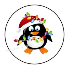 PENGUIN CHRISTMAS ENVELOPE SEALS LABELS STICKERS PARTY FAVORS