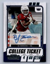 BJ EMMONS 2021 CONTENDERS DRAFT PICKS COLLEGE TICKET RC AUTO - *10975
