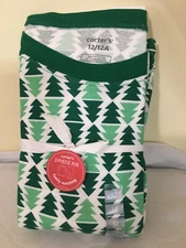 NWT Carter's Green Tree Pajamas Set kids Cotton Christmas Many Sizes