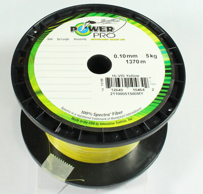 Power Pro gelb - geflochtene Angelschnur - 0,10mm / 5kg - je 100 m
