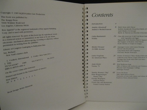NEW YORK'S MASTER CHEFS WRITTEN BY RICHARD SAX SOFTCOVER SPIRAL BOUND COOKBOOK! - Picture 4 of 5