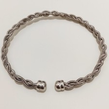 Silverly Bracciale Rigido Martellato In Argento 925 Per Donna: Sottile 3mm Da Impilare - Gioiello Minimalista Ipoallergenico Con Panno Lucidante - 2