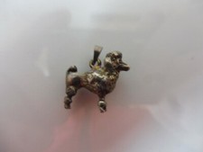 Beau Vieux Pendentif, 800 Argent, Figurine En Argent, Caniche Royal (Chien)