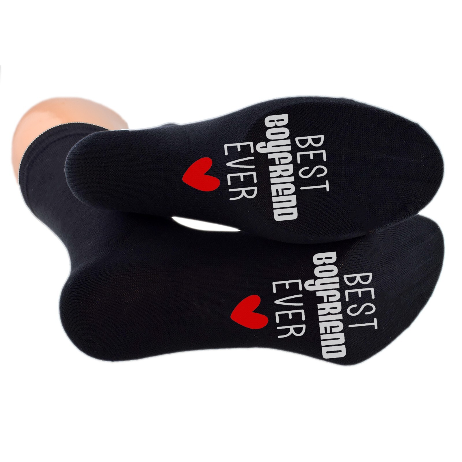 SAOLA Calze nere con stampa Best Boyfriend Ever Sole UK 5 12