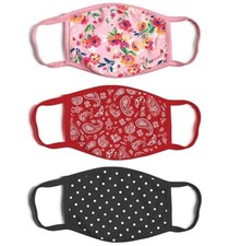 ABG Accessories PRB Women's 3Pk Adult Fashionable Germ Protection Face Cover