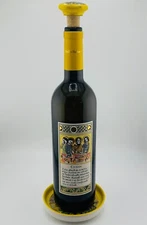 NEW Tuscan Wine Stopper and Ceramic Saucer - From Italy