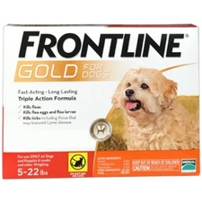 Frontline Gold For Dogs Up To 22 lbs, Orange 6 Tubes