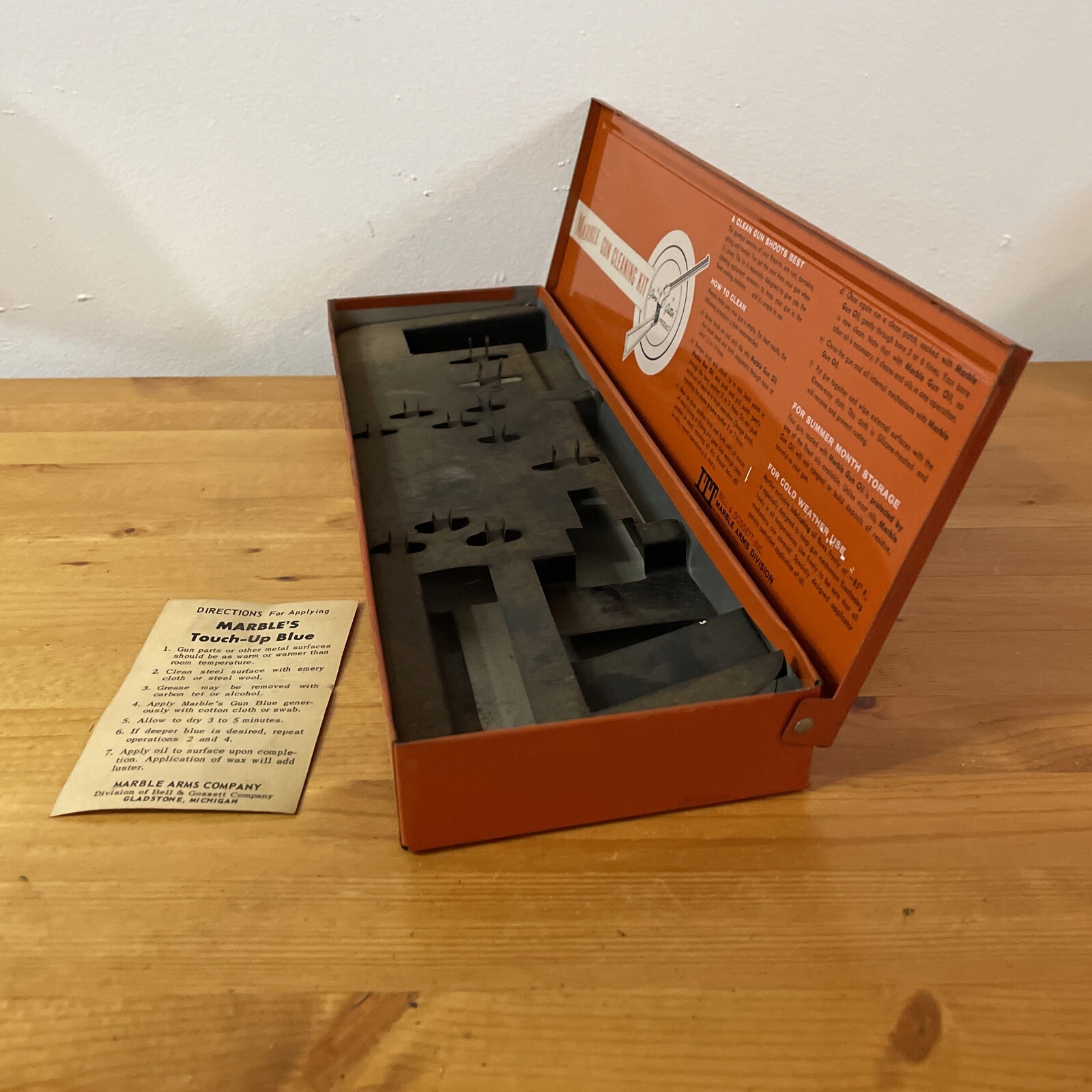 Vintage Marble's Steel Gun Cleaning Kit Box- 