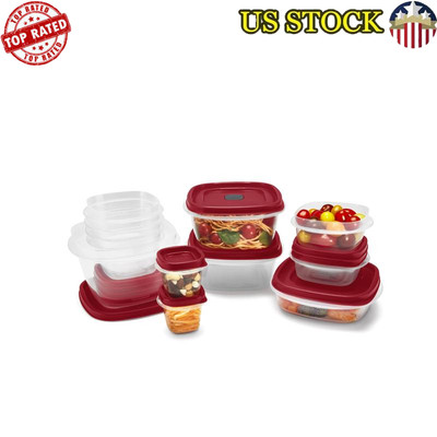 24 Piece Food Storage Containers Set BPA-Free W/ Easy Find Lids Stackable New