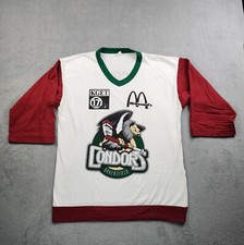 Condors Bakersfield Shirt Mens White Maroon V-neck 3/4 Sleeve Made In USA
