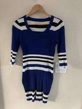 Pink Rose Blue Black Knit Dress Size L
