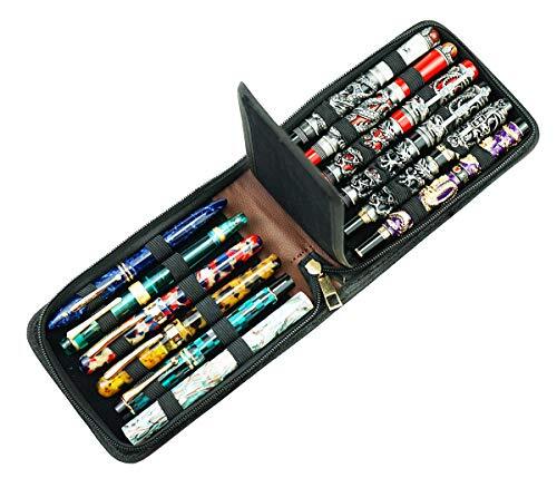 Fountain Roller Ball Pen Case Leather Bag Organizer for 12 Pens - Picture 1 of 7