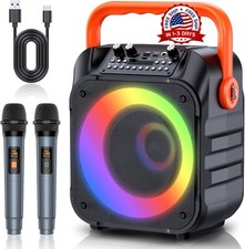 Bocina Grande Para Fiesta Con Sistema Karaoke Microfono Luces Portatil Bateria