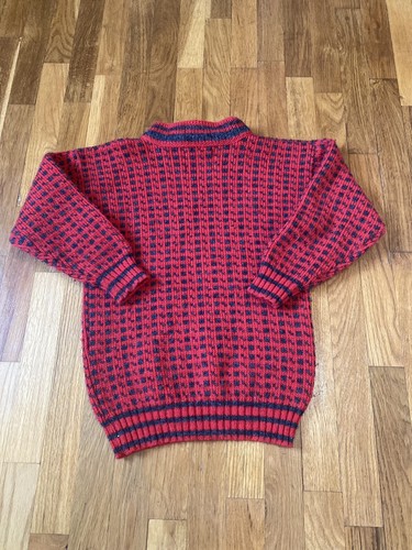 Vintage Boys VolUND Size 10 Red And Gray Sweater Made In Norway - Picture 3 of 5