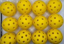 Outdoor Pickleball Balls Standard 40 Holes Tournament Meet USAPA 12 Pack Yellow