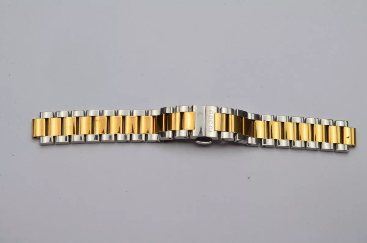 Gucci G Timeless Donna Acciaio/Oro Bracciale 14MM Braccialetto Oro Giallo 2