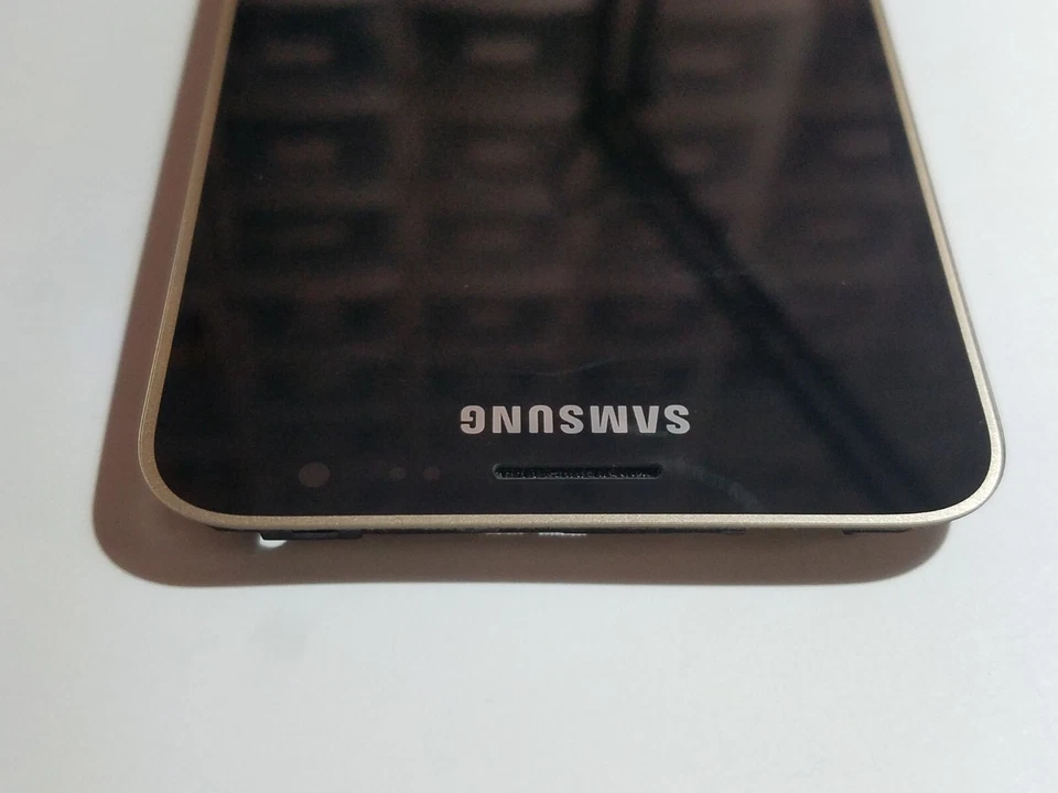 Marco de pantalla original dorado raro botón de inicio pantalla LCD para Samsung J320P Boost Foto 4 de 4