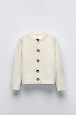 Zara Knit Cardigan Kids 11-12 152cm. Ivory