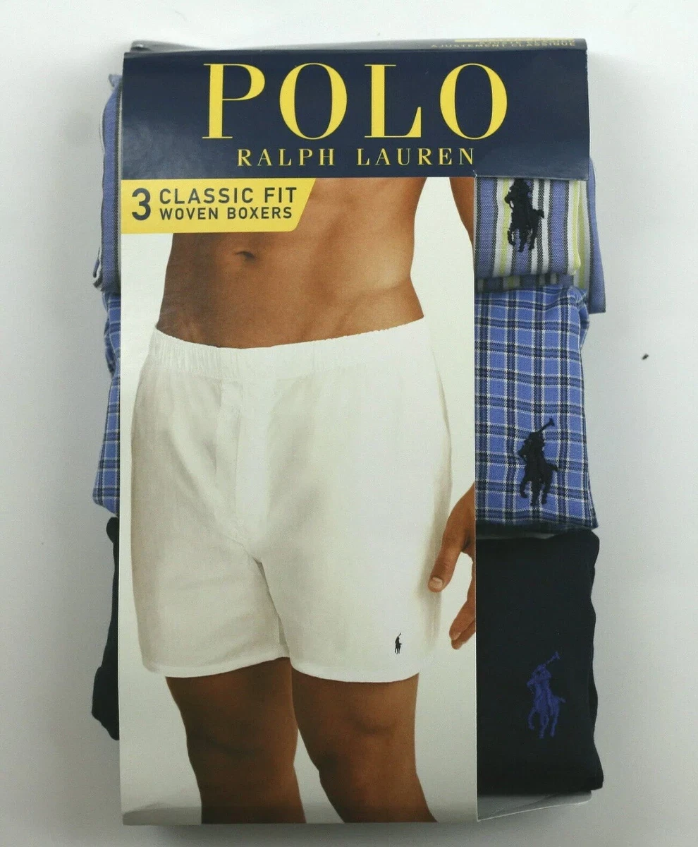 Polo Ralph Lauren Woven Boxers 3-Pack Classic Fit, Size S) 100%Cotton,  Colors