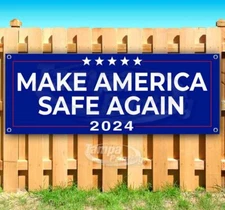 MAKE AMERICA SAFE AGAIN TRUMP 2024 Advertising Vinyl Banner Flag Sign MAGA
