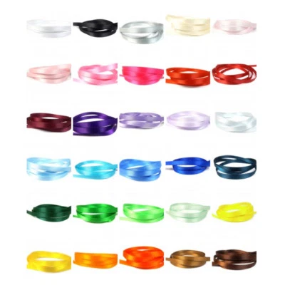 Satin Ribbon 6mm (1/4" inch) - 35 Plain Coloured Double Sided / Faced Ribbon