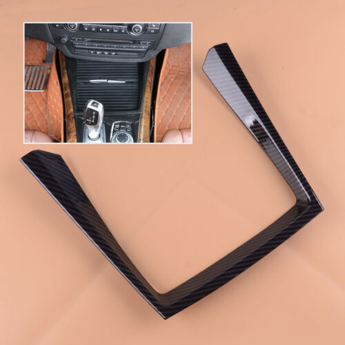 Fibre carbone Noir Console Porte-gobelet Cover pour BMW X5 E70 2007-2013 - Zdjęcie 1 z 3