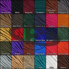 550 Paracord 10 to 100 Feet 4 mm Type III Outdoor Cord - Solid Colors - USA Made