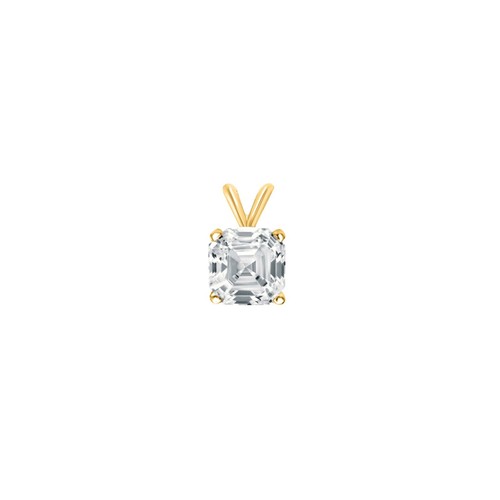2,25 Karat Asscher erstellt Diamant echt massiv 18K Gelbgold Anhänger 18 Zoll Halskette - Bild 3 von 3