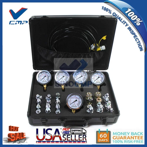 5 Gauge 24 Couplings Adapter Hydraulic Pressure Test Kit for CAT Komatsu Tool