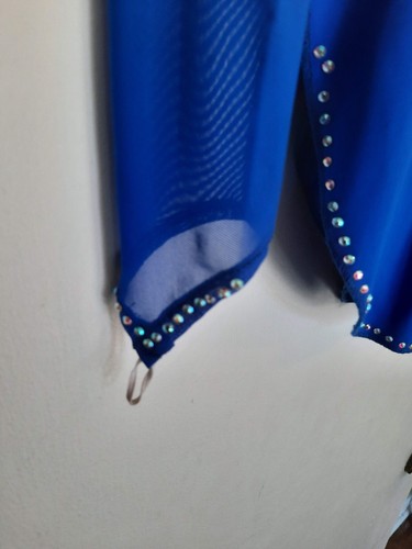 Eis Eiskunstlauf Wettkampf Mädchen Kleid blau Mesh Elasthan - Bild 2 von 6