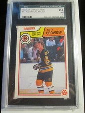 1983 KEITH CROWDER O PEE CHEE HOCKEY CARD #47 SGC GRADED 84 NM 7
