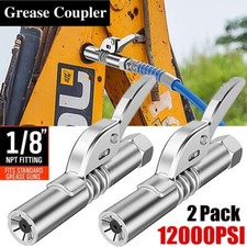 2 Pack Grease Gun Coupler High-Pressure Quick Release Lock Oil Injection Nozzles