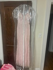 Juliet Pink with Straps Lace Overlay Long Formal Prom Dress XS