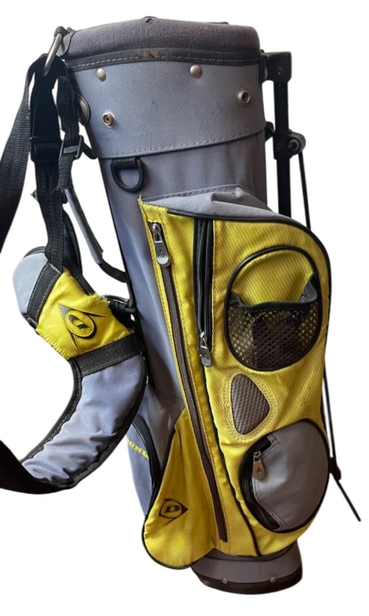 Kids Dunlop Golf Stand Bag Blue & Yellow With Dual Straps 29
