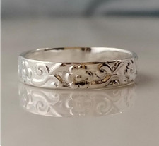 Hand Crafted - Sterling Silver Ring - Wedding Band For Women - TextureAll Size