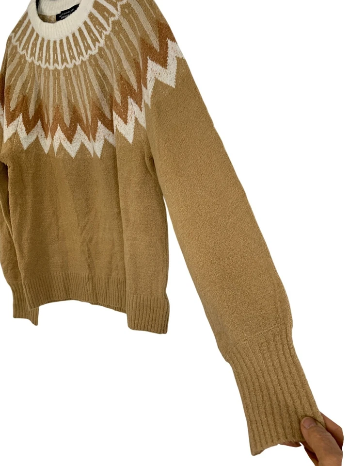 Suéter para mujer French Connection Essentials Fair Isle tostado M Foto 3 de 4