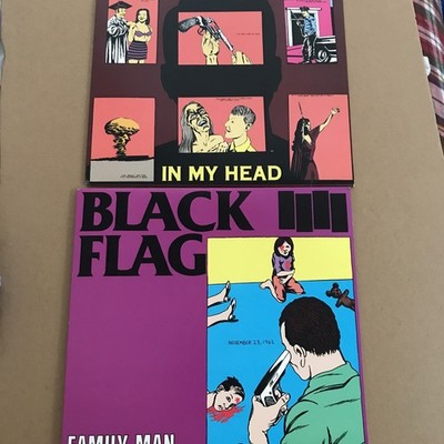 Black Flag 2 LP LOT NM - Family Man / In My Head SST RE USA Henry Rollins Nice