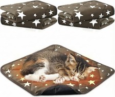 4 Pack Self Warming Cat Bed Self Heating Cat Mat Star Pattern Soft Dog Crate Pad