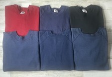 Lot of 6 Vintage Blank Made In USA Sweatshirt Crew Neck Jerzees BVD Hanes READ 