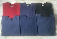 Lot of 6 Vintage Blank Made In USA Sweatshirt Crew Neck Jerzees BVD Hanes READ!