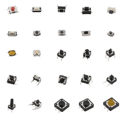 125Pcs Tactile Push Button Switch Micro Momentary Tact Switch Assortment Kit