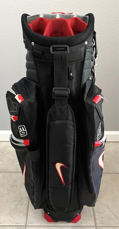 NIKE Black E9 14-Way Stand Alone Carry Shoulder Strap Thru Golf Bag 12 Pockets - Image 4 of 4