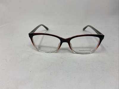 CANNY VISION EYEWEAR JUDY 54-16-142 BROWN GRADIENT CLEAR EYEGLASSES NB61