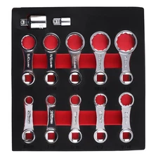 12PCS 3/8" Drive Torque Adapter Extension Set SAE 12-Point Socket 5/16"-1"